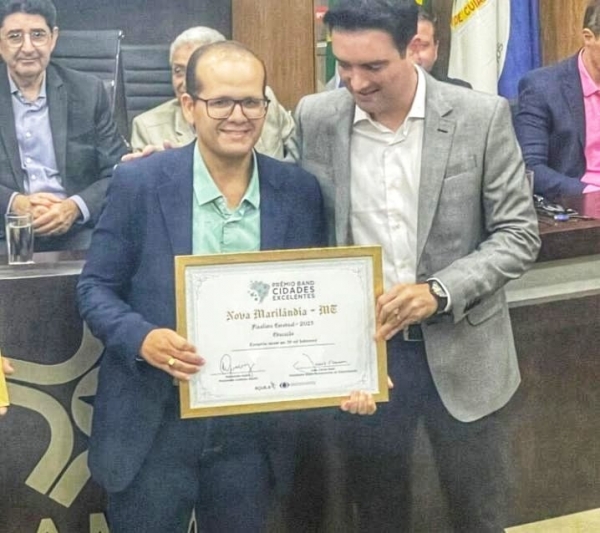 Prefeito Jefferson Souto Recebe Prêmio de Cidade Excelente pela TV Band.
