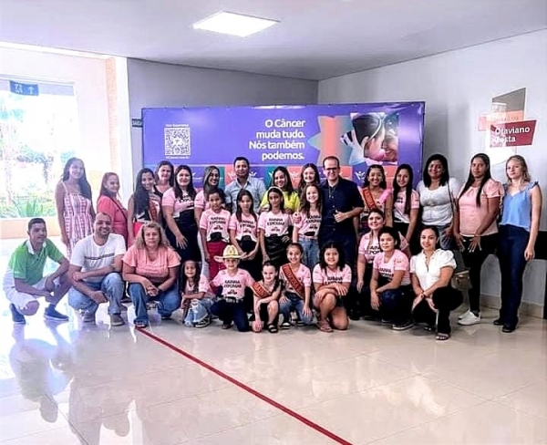 Equipe organizadora e candidatas à Rainhas e Princesas da 6a EXPOMAR, entregaram mais de mil kg de alimentos ao Hospital de Câncer-MT