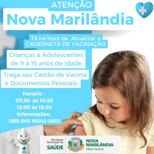 Atualização da Caderneta de Vacinação de Crianças e Adolescentes.